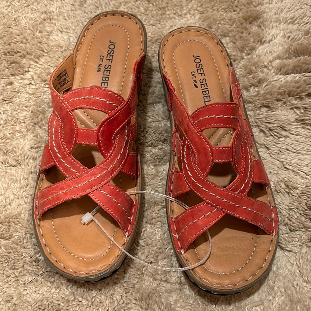 NWT JOSEF SEIBEL SANDALS 40 9 shoes red - Picture 2 of 10